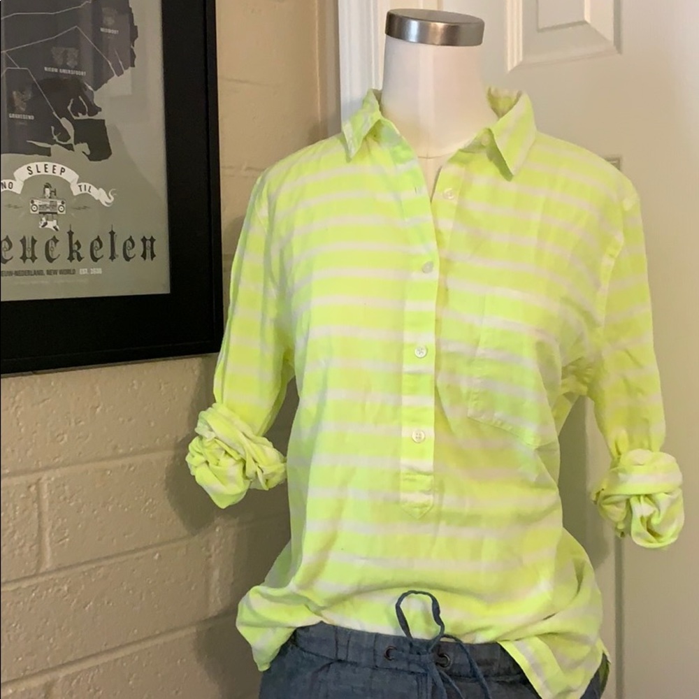 Jcrew neon striped popover